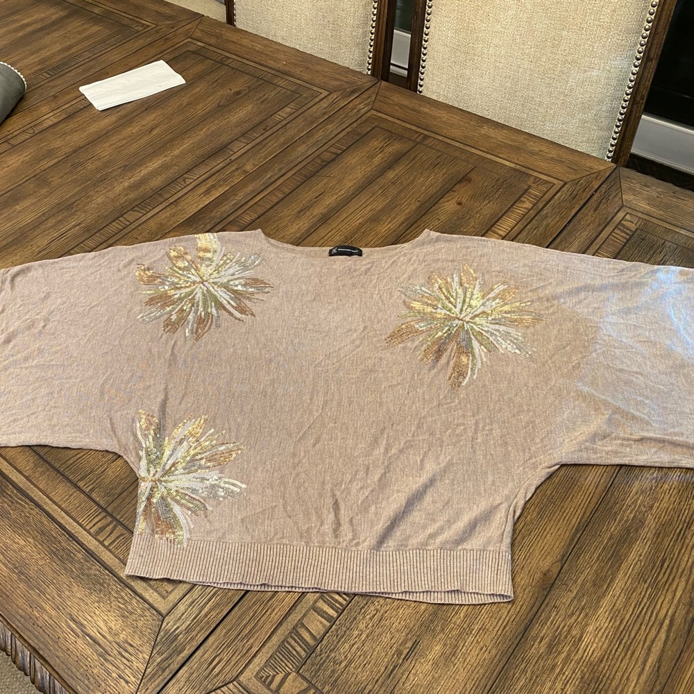 Inc dolman sleeve embellished sweater
